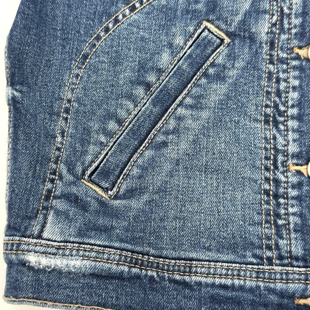 American Eagle Jacket Womens Small Blue Distressed Denim Cropped Denim - Picture 8 of 9